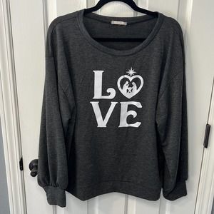 Altar’d State Gray Sweater w/ white LOVE font Size - XL